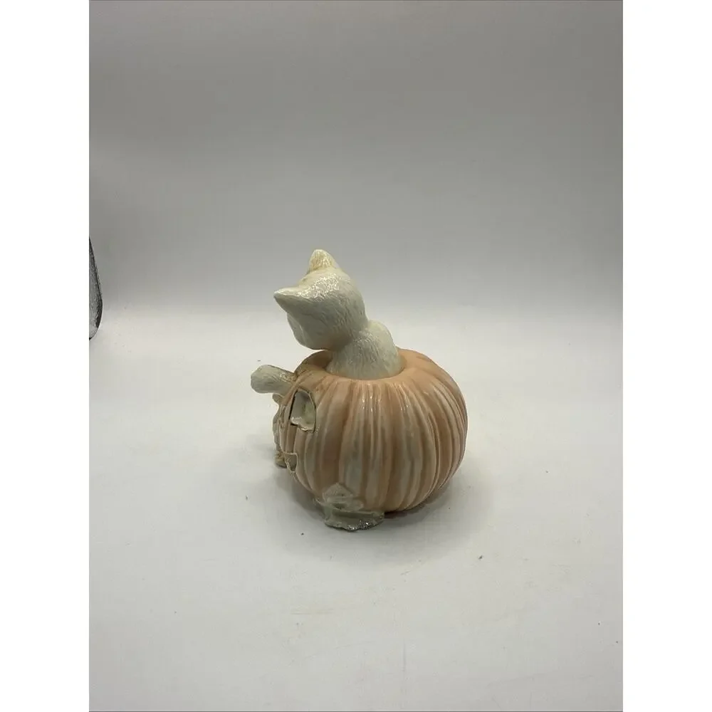 LENOX Cat in Pumpkin with Mouse Figurine *